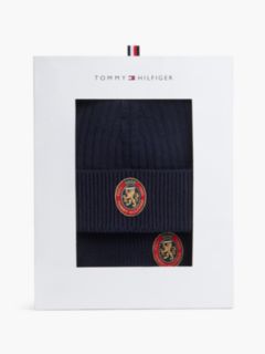 Crest Scarf And Beanie Gift Box With Wool — Blue 1