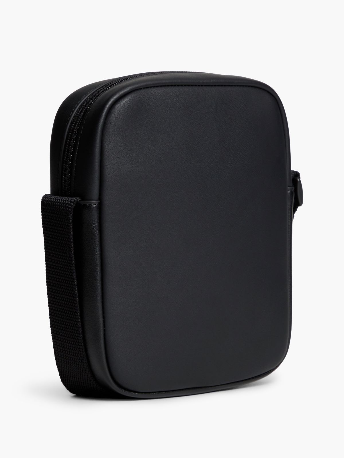 Essential Rubberised Logo Crossbody Reporter Bag — Black