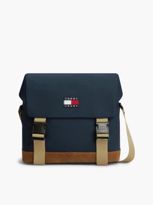 sac messenger à bandoulière motif colour-block blue pour hommes tommy jeans