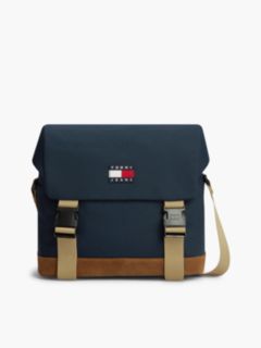 Colour-Blocked Crossbody Messenger Bag — Blue 1