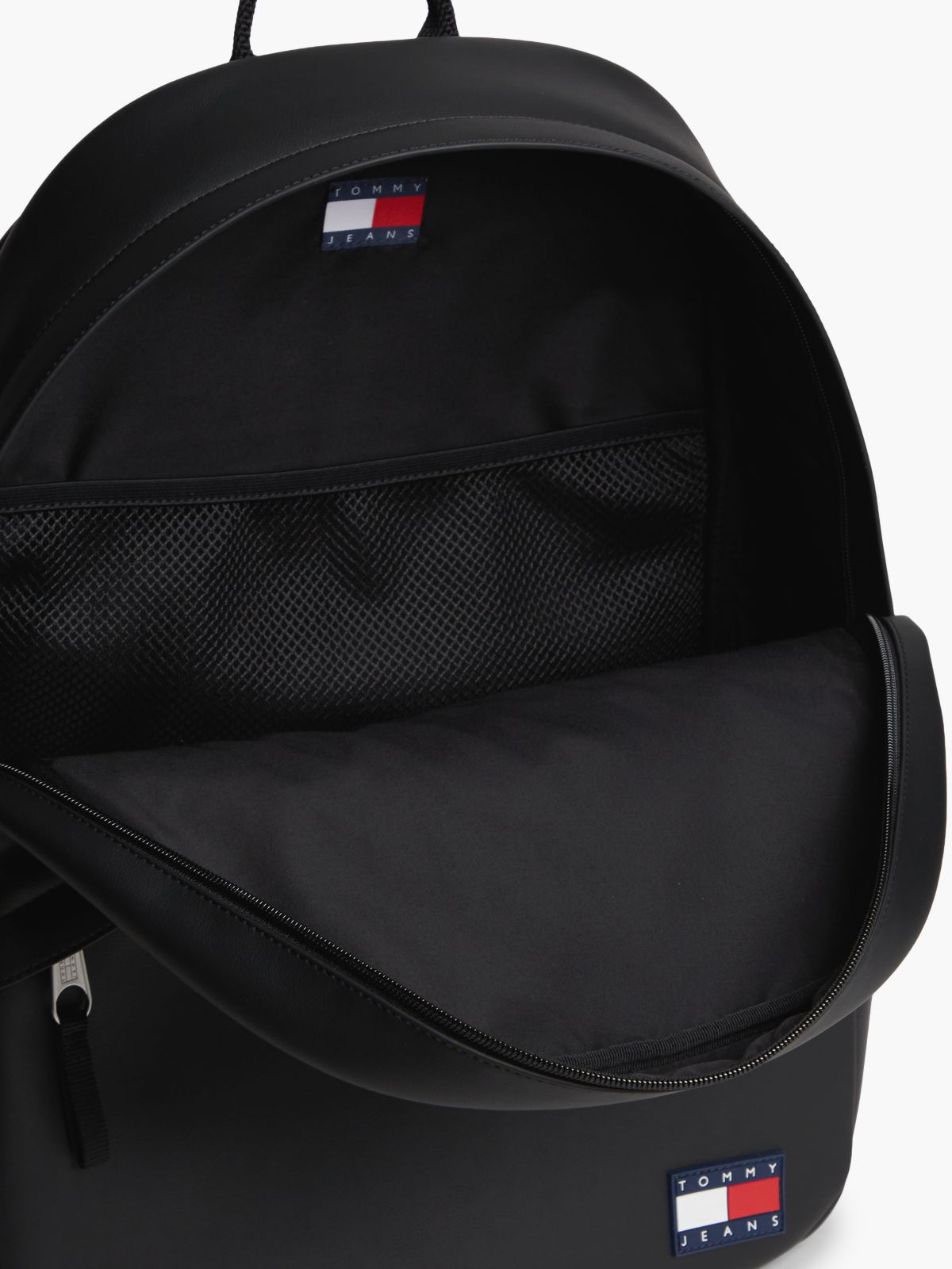 Essential Rubberised Logo Dome Backpack — Black