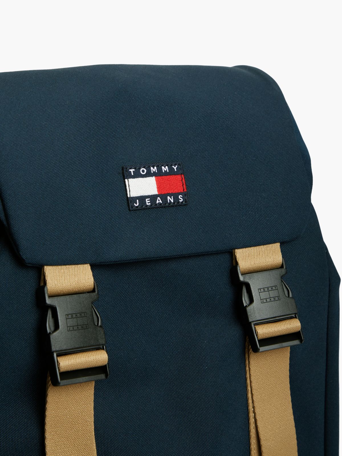 Colour-Blocked Flap Backpack — Blue