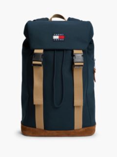 Colour-Blocked Flap Backpack — Blue 1