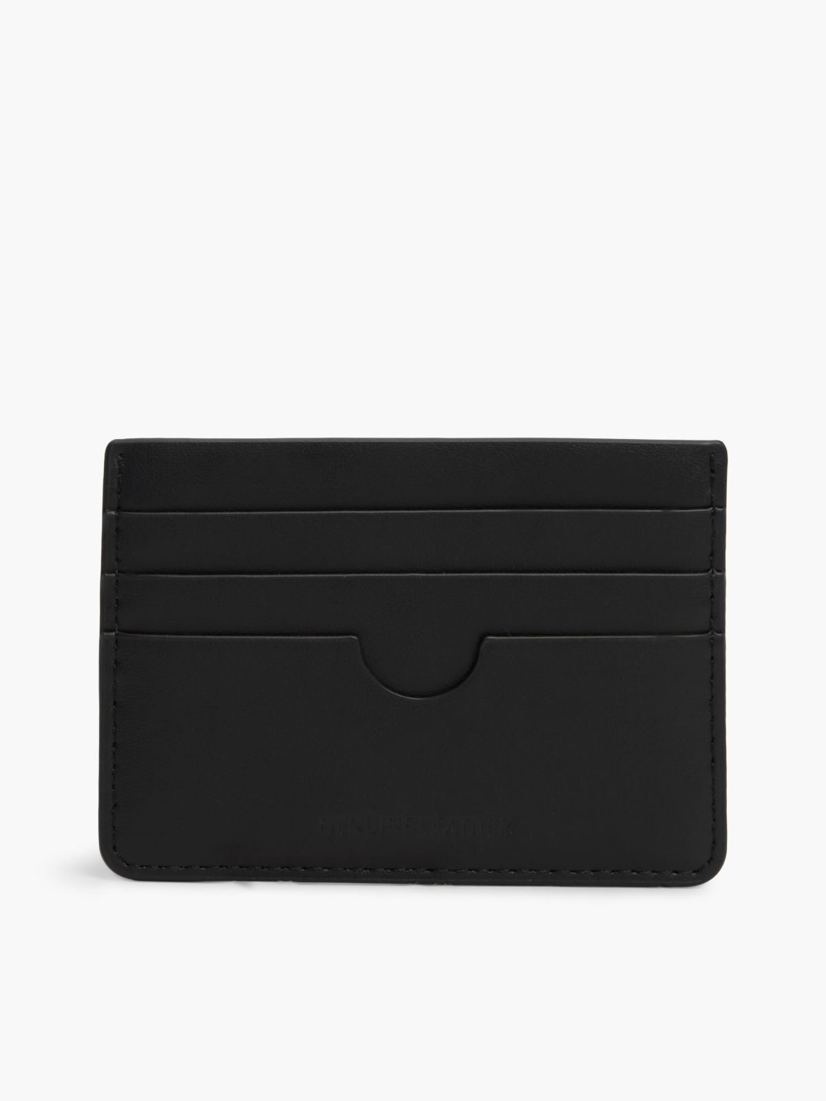 Leather Logo Plaque Card Holder — Black