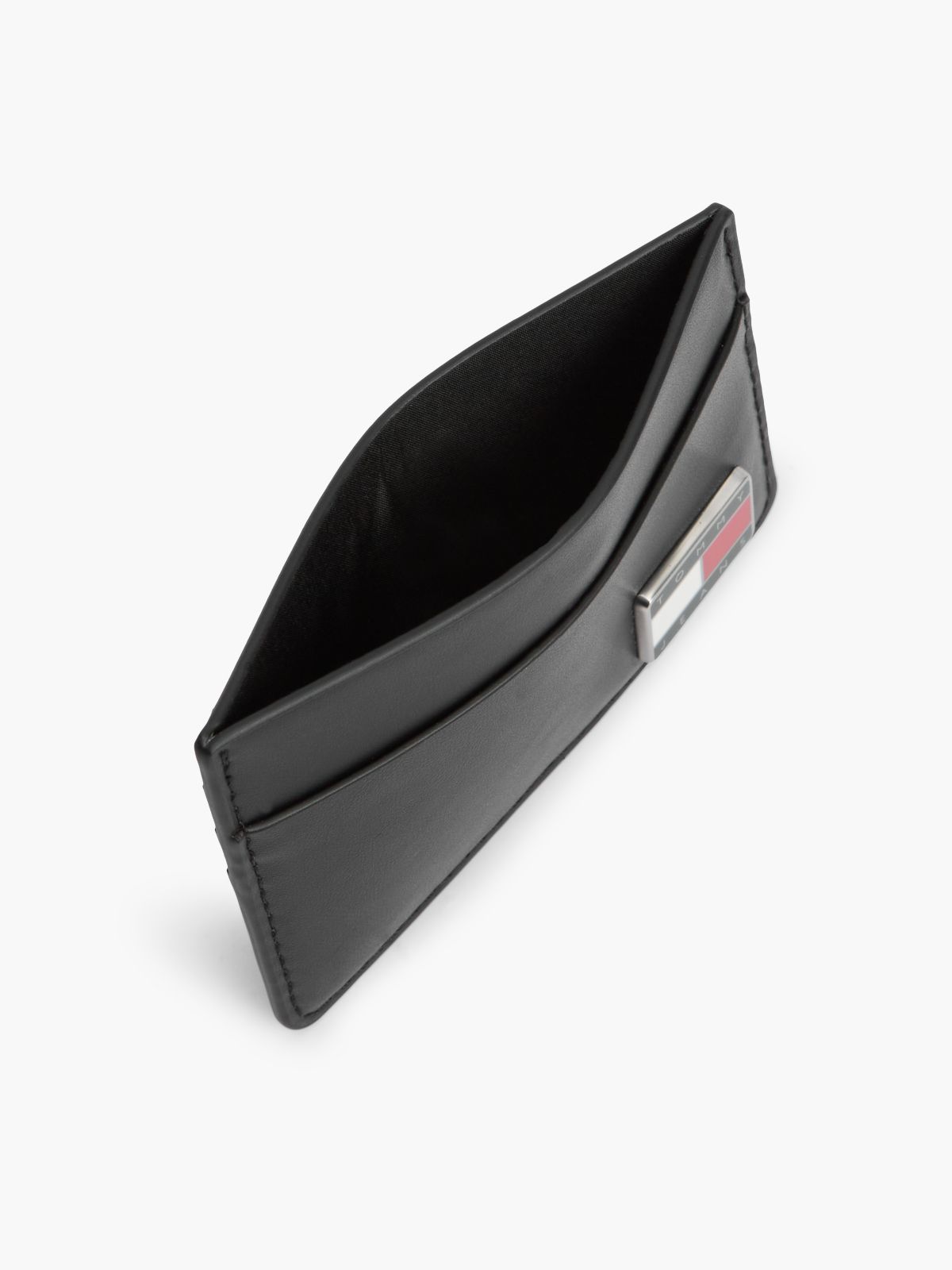 Leather Logo Plaque Card Holder — Black