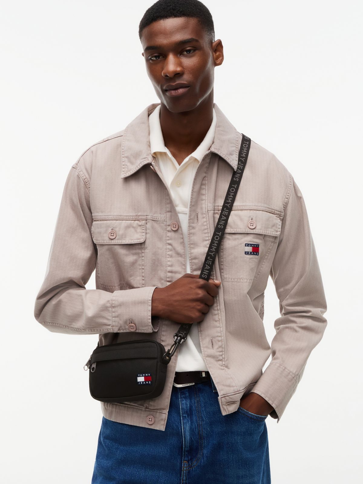 Essential Textile Crossbody Sacoche Bag — Black