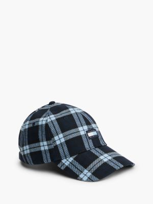 blue tommy hilfiger x frgmt karierte baseball-cap für herren - tommy hilfiger