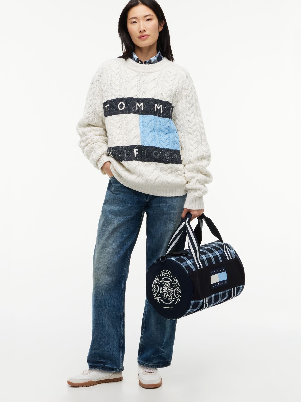 Tommy Hilfiger x FRGMT Check Duffel Bag — Blue