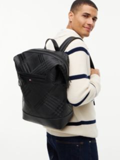 Corporate Flag Check Textured Backpack — Black 2