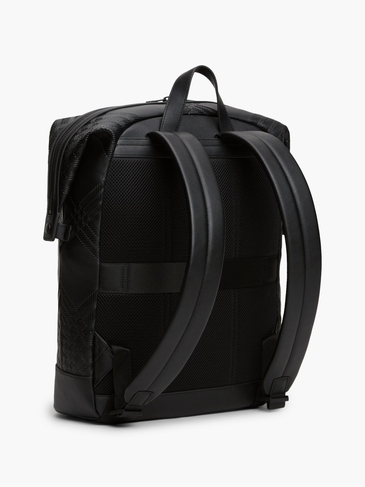 Corporate Flag Check Textured Backpack — Black