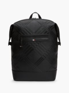 Corporate Flag Check Textured Backpack — Black 1