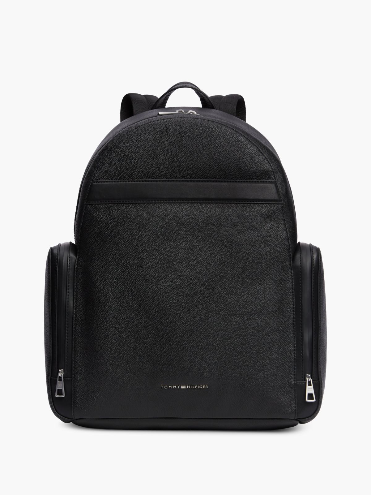 TH Business Leather Dome Backpack — Black