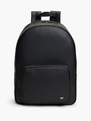 sac à dos arrondi à drapeau en émail black pour hommes tommy hilfiger