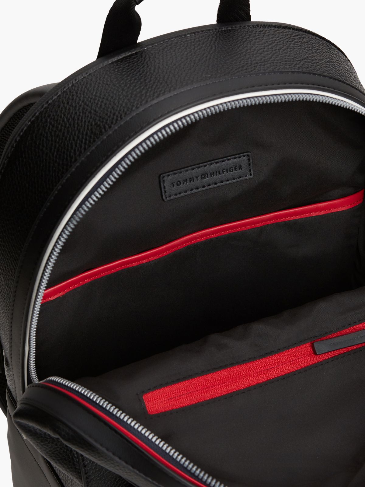 Metallic Logo Dome Backpack — Black