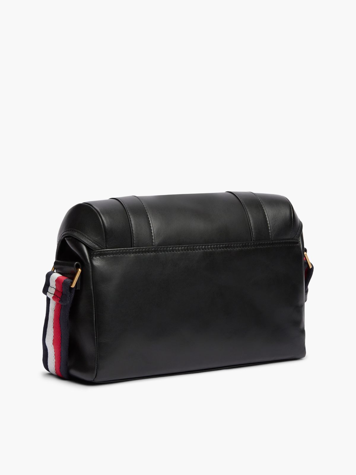 Casual Leather Crossbody Messenger Bag — Black