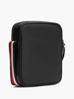 Textured Global Stripe Crossbody Reporter Bag — Black 3