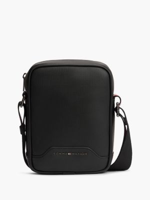 sac reporter global stripe à bandoulière black pour hommes tommy hilfiger