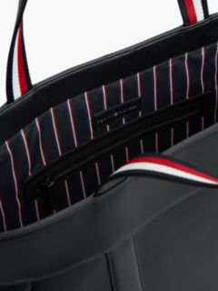 Global Stripe Textured Tote Bag — Black 4