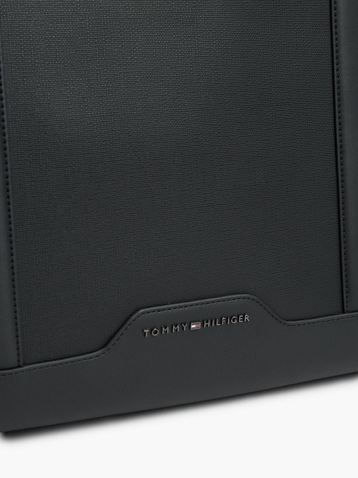 Global Stripe Textured Tote Bag — Black