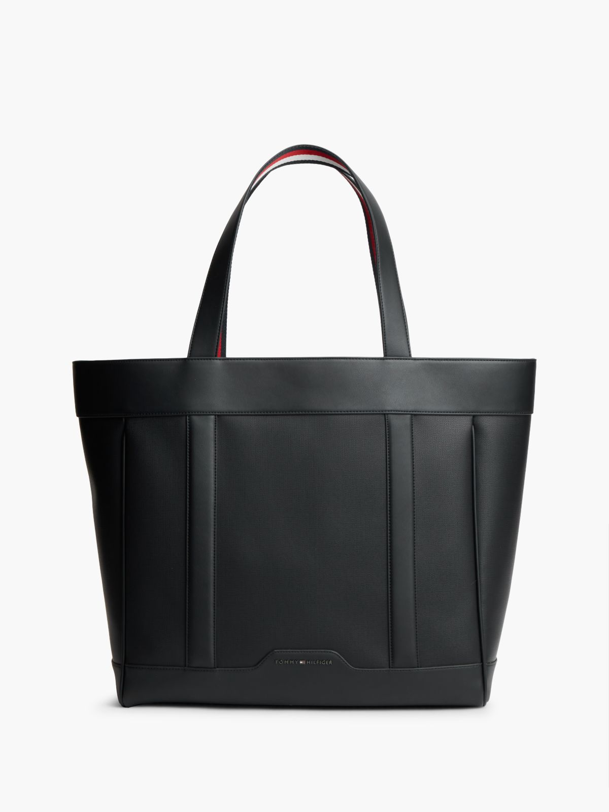 Global Stripe Textured Tote Bag — Black