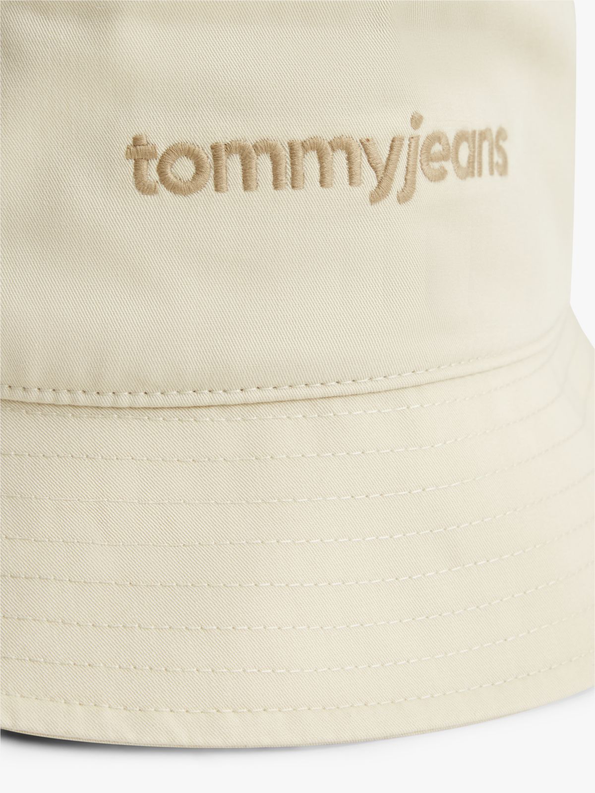 Logo Embroidery Bucket Hat — Beige