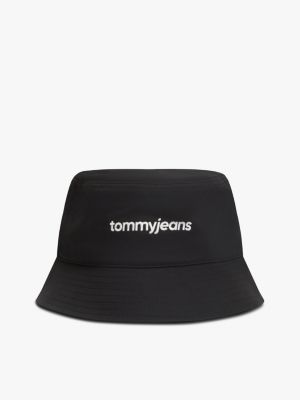 black logo embroidery bucket hat for men tommy jeans