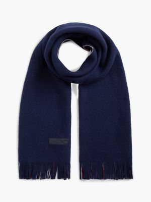 blue wendbarer woll-schal mit global-streifen für herren - tommy hilfiger