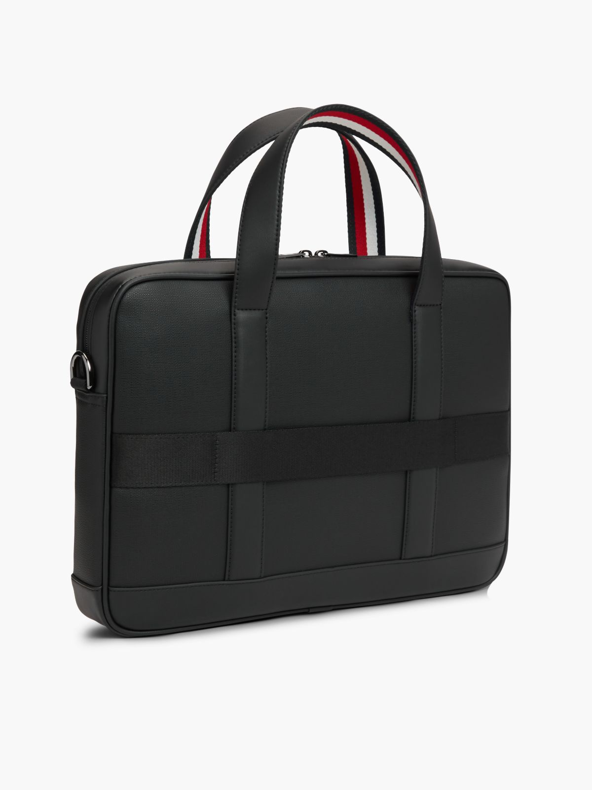 Textured Global Stripe Laptop Bag — Black