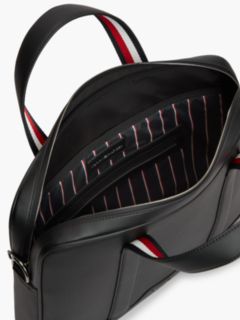 Textured Global Stripe Laptop Bag — Black 4
