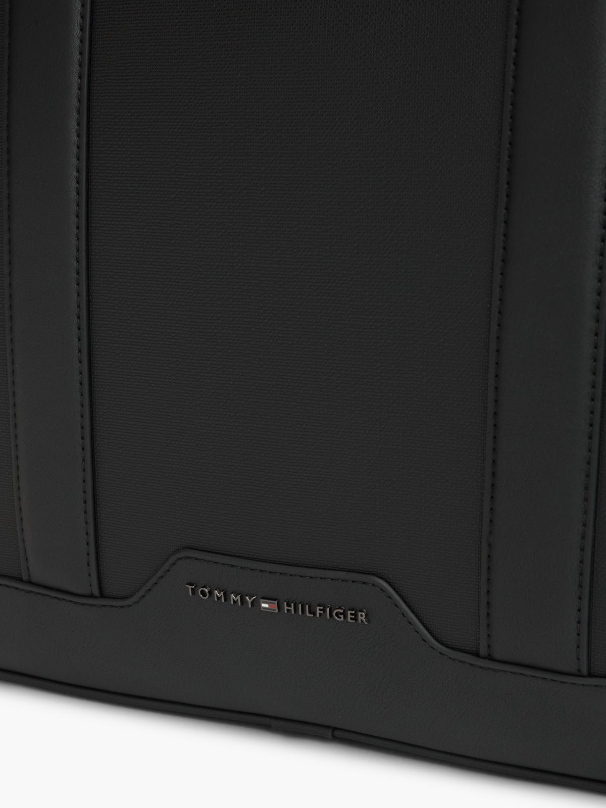 Textured Global Stripe Laptop Bag — Black