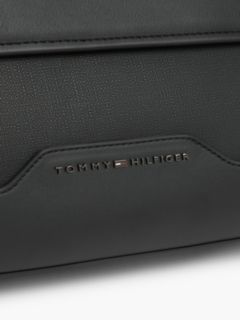 Global Stripe Strap Textured Messenger Bag — Black 5