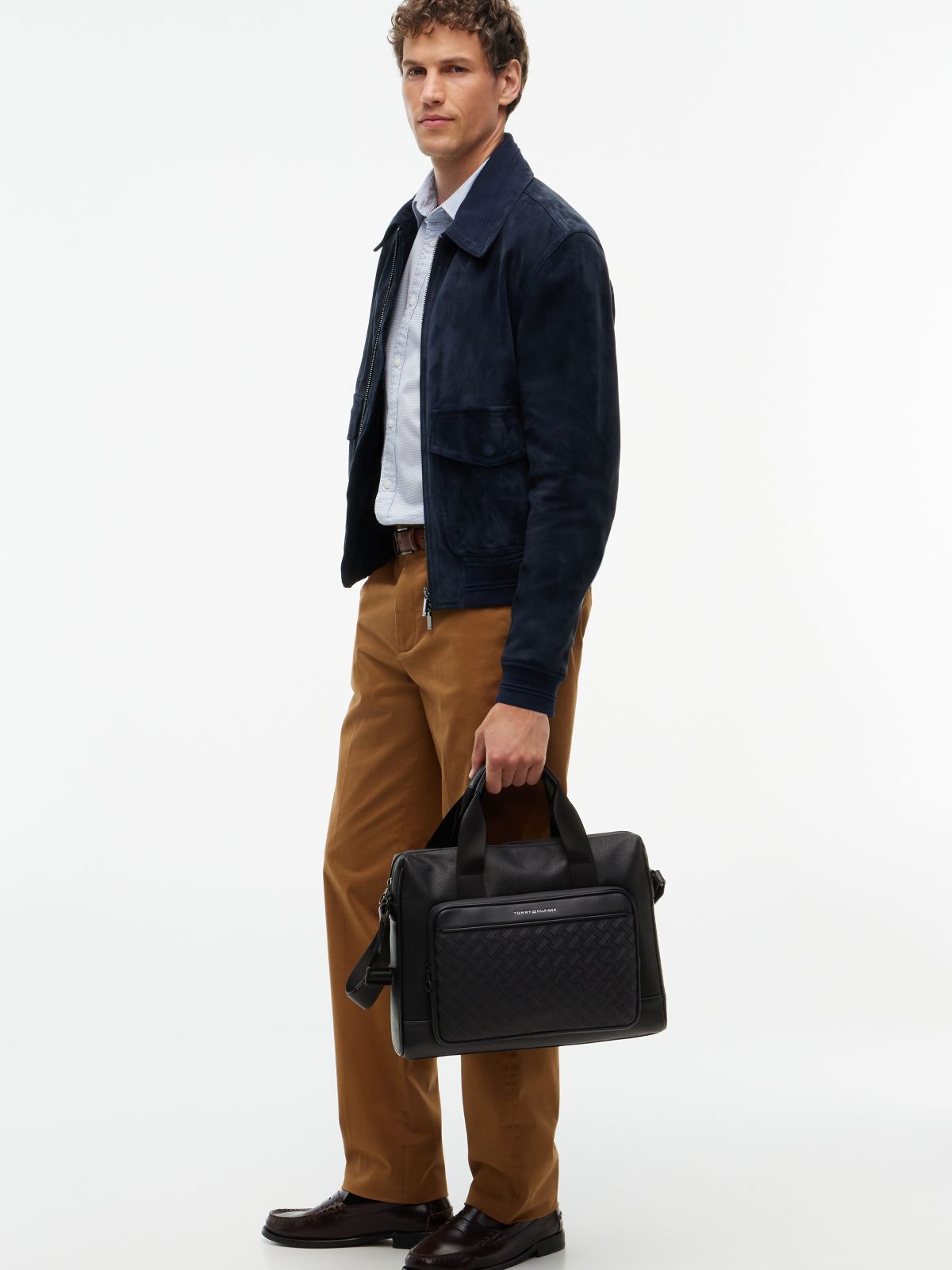 Modern Textured Flag Laptop Bag — Black