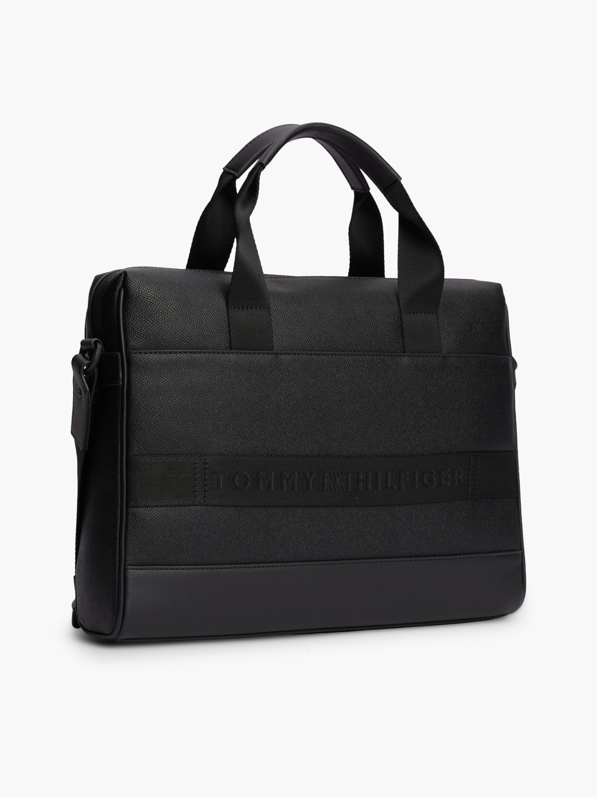 Modern Textured Flag Laptop Bag — Black