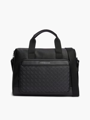 borsa per laptop modern con logo black da uomini tommy hilfiger