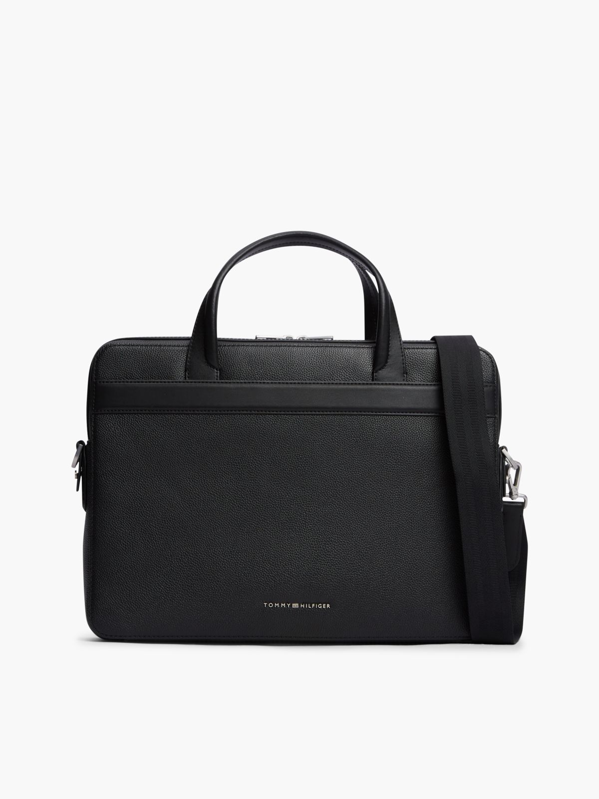 TH Business Leather Laptop Bag — Black