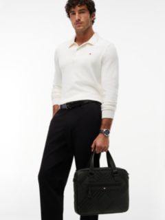 Corporate Flag Check Textured Laptop Bag — Black 2