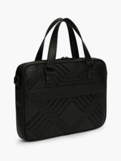 Corporate Flag Check Textured Laptop Bag — Black 3