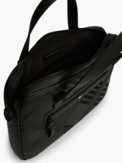 Corporate Flag Check Textured Laptop Bag — Black 4