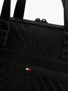 Corporate Flag Check Textured Laptop Bag — Black 5