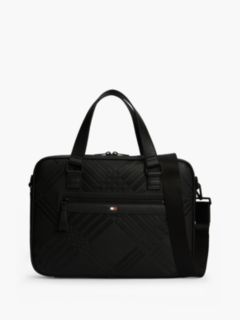 Corporate Flag Check Textured Laptop Bag — Black 1