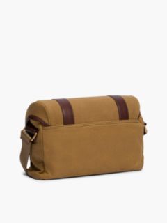 Textile Buckle Flap Crossbody Messenger Bag — Brown 3
