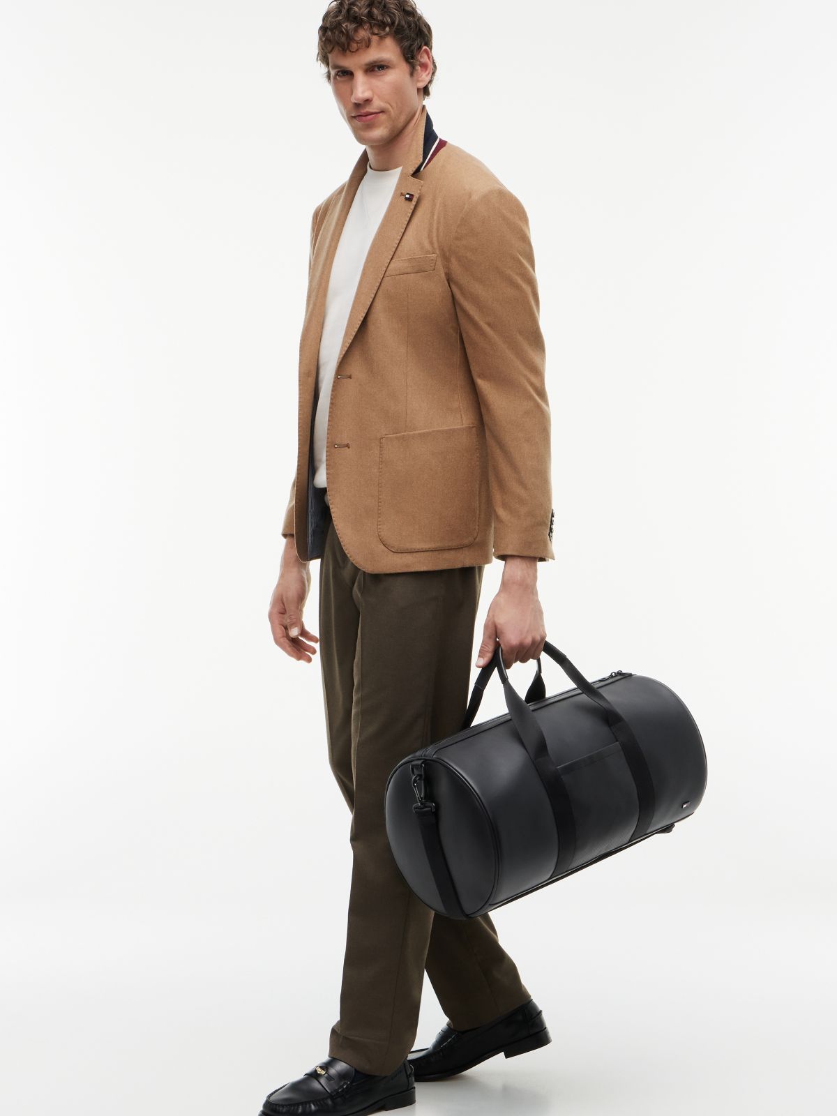 Enamel Flag Perforated Duffel Bag — Black