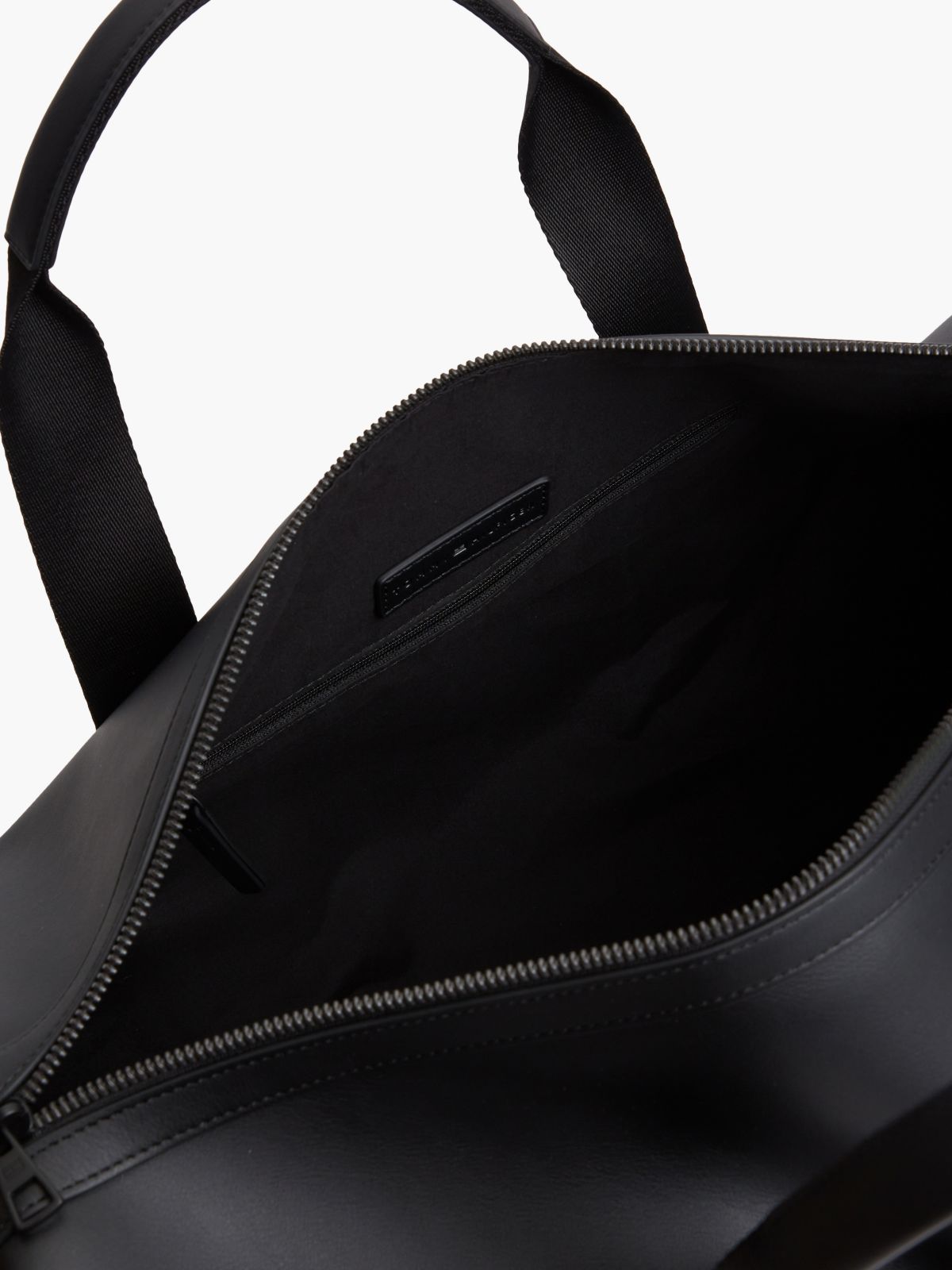 Enamel Flag Perforated Duffel Bag — Black