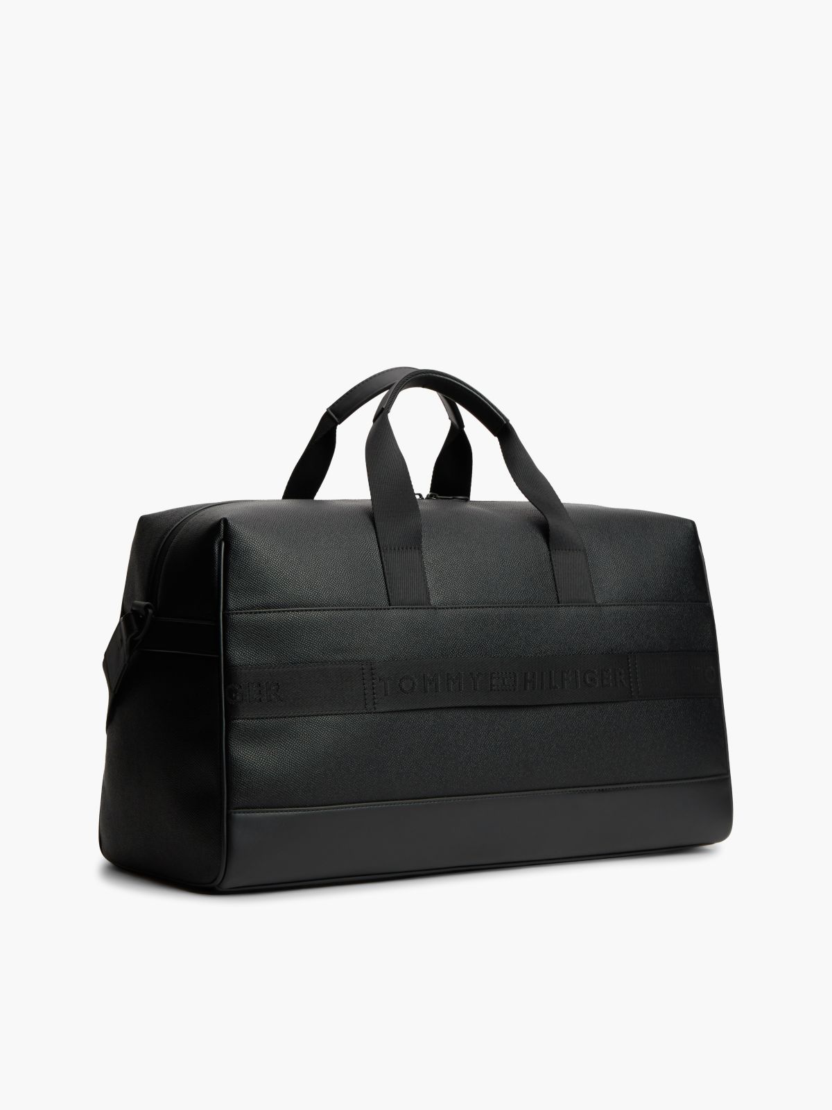 Modern Textured Flag Duffel Bag — Black