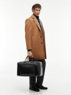 Metal Logo Pebble Grain Duffel Bag — Black 2