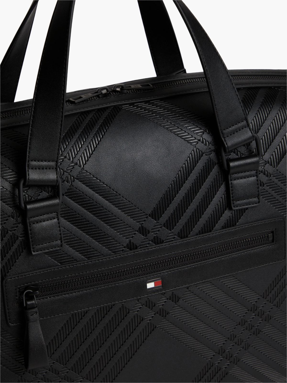 Corporate Flag Check Duffel Bag — Black