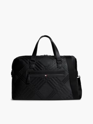 borsa da viaggio corporate a quadri black da uomini tommy hilfiger