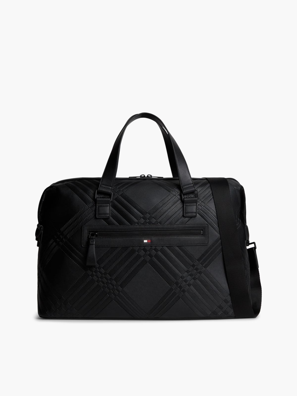 Corporate Flag Check Duffel Bag — Black