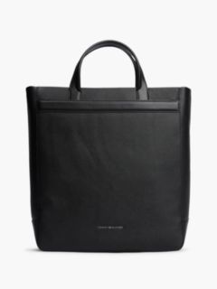 TH Business Leather Logo Tote Bag — Black 1