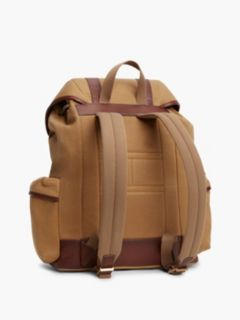 Logo Patch Buckle Flap Backpack — Brown 3